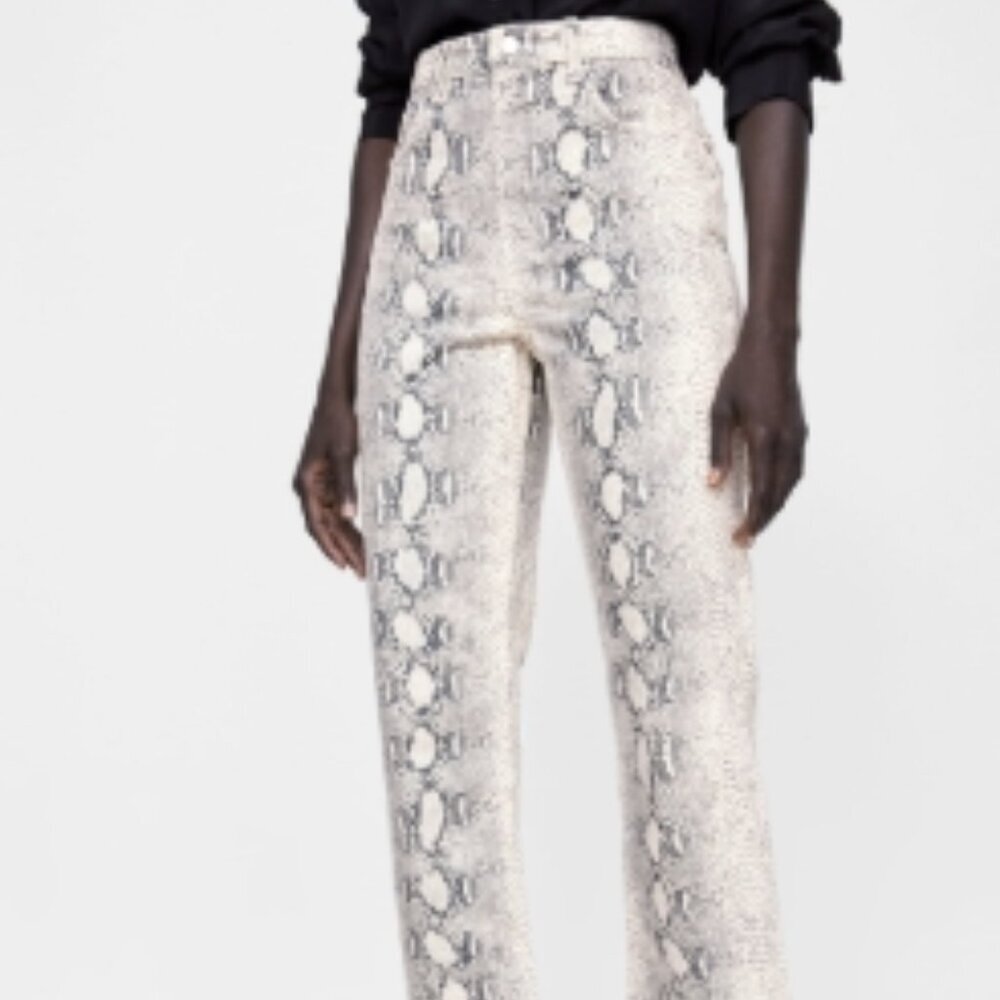 POL Snakeskin Print Jeans